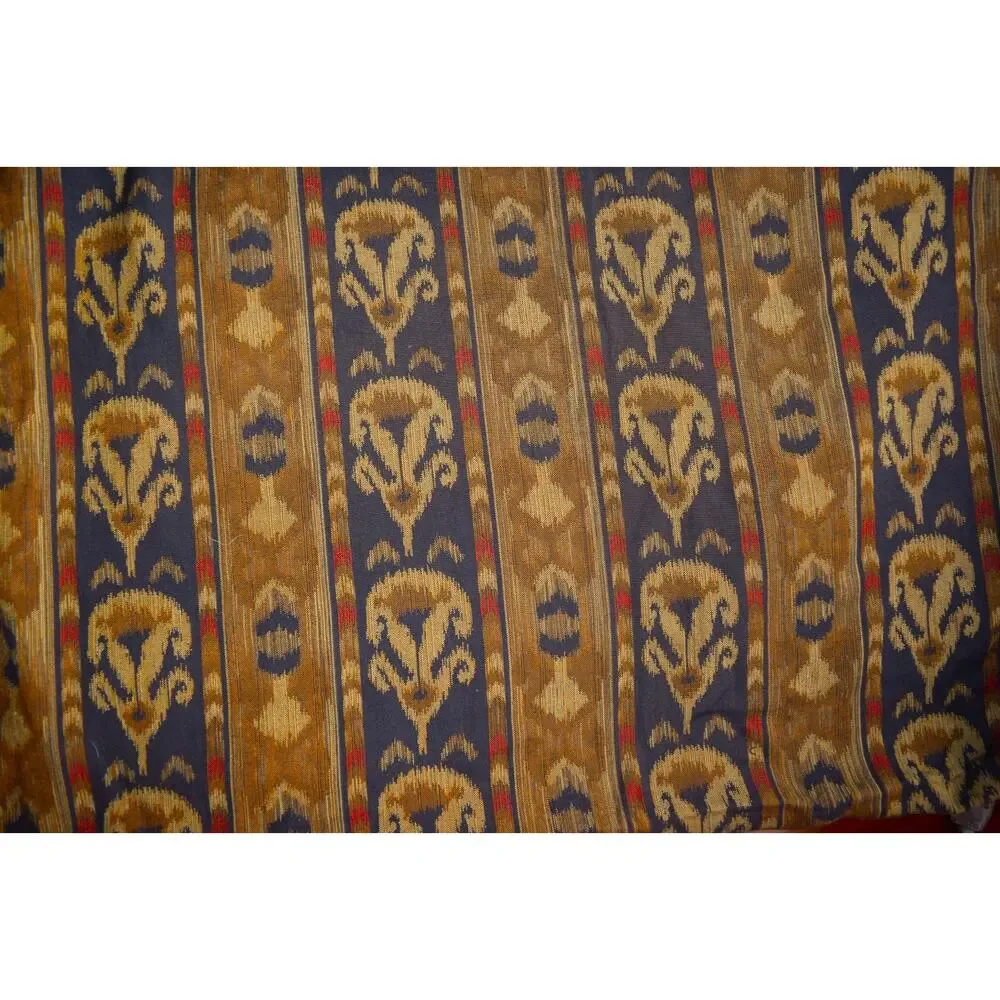 Cotton Jacquard Tapestry Fabric Ornamental Stripe Black Brown Beige 52” Wide